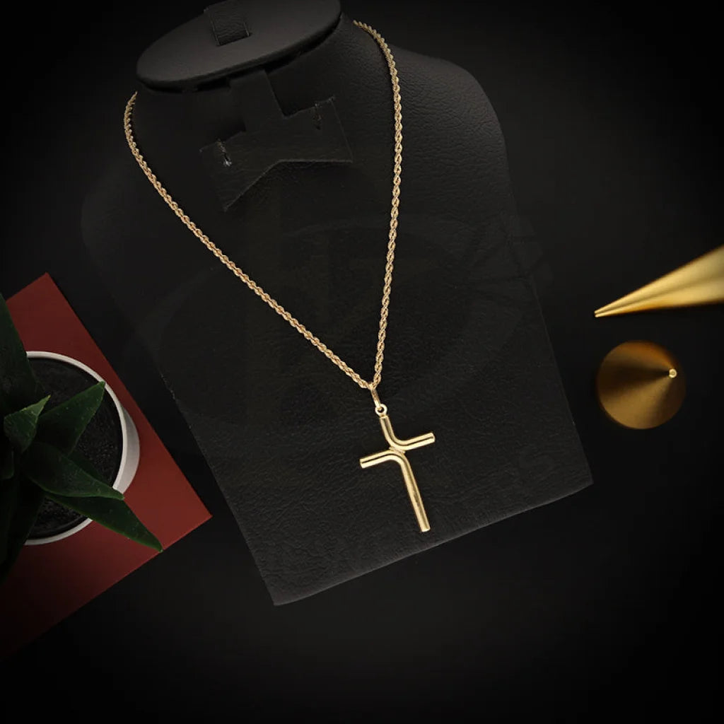 Gold Necklace (Chain With Cross Pendant) 18Kt - Fkjnkl18K5464 Necklaces