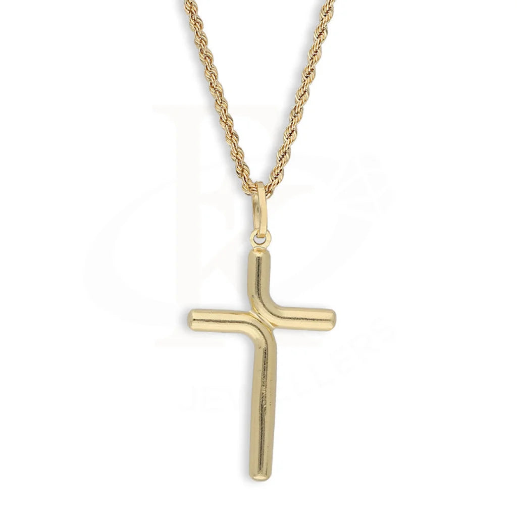 Gold Necklace (Chain With Cross Pendant) 18Kt - Fkjnkl18K5464 Necklaces