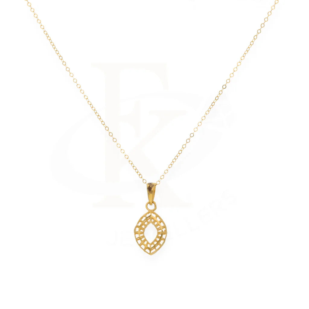 Gold Necklace (Chain With Crown Adoned Hollow Pendant) 21Kt - Fkjnkl21Km7950 Necklaces