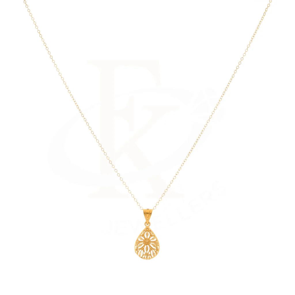 Gold Necklace (Chain With Drop Pendant) 21Kt - Fkjnkl21Km8398 Necklaces