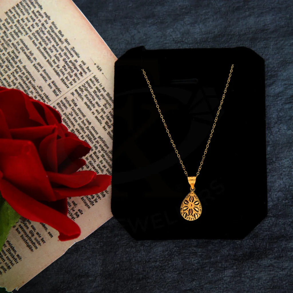 Gold Necklace (Chain With Drop Pendant) 21Kt - Fkjnkl21Km8398 Necklaces