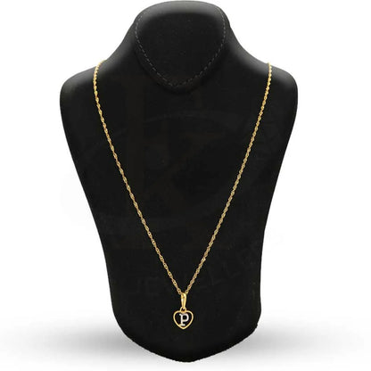 Gold Necklace (Chain With Dual Tone Heart Shaped Alphabet Pendant) 22Kt - Fkjnkl22K2736 Necklaces