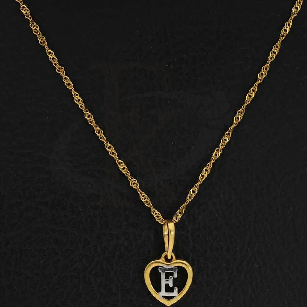 Gold Necklace (Chain With Dual Tone Heart Shaped Alphabet Pendant) 22Kt - Fkjnkl22K2736 Necklaces