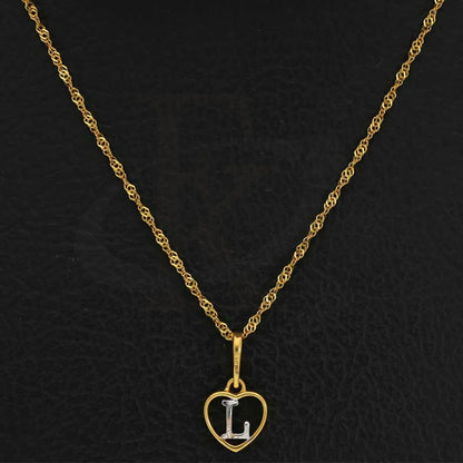 Gold Necklace (Chain With Dual Tone Heart Shaped Alphabet Pendant) 22Kt - Fkjnkl22K2736 Necklaces