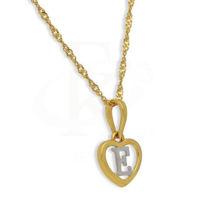 Gold Necklace (Chain With Dual Tone Heart Shaped Alphabet Pendant) 22Kt - Fkjnkl22K2736 Necklaces