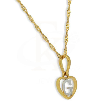 Gold Necklace (Chain With Dual Tone Heart Shaped Alphabet Pendant) 22Kt - Fkjnkl22K2736 Necklaces