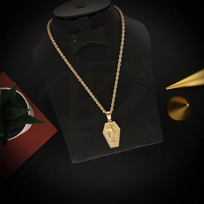 Gold Necklace (Chain With Egyptian Anubis & Ankh Pendant) 18Kt - Fkjnkl18K5461 Necklaces