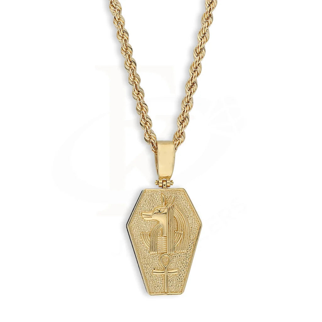 Gold Necklace (Chain With Egyptian Anubis & Ankh Pendant) 18Kt - Fkjnkl18K5461 Necklaces