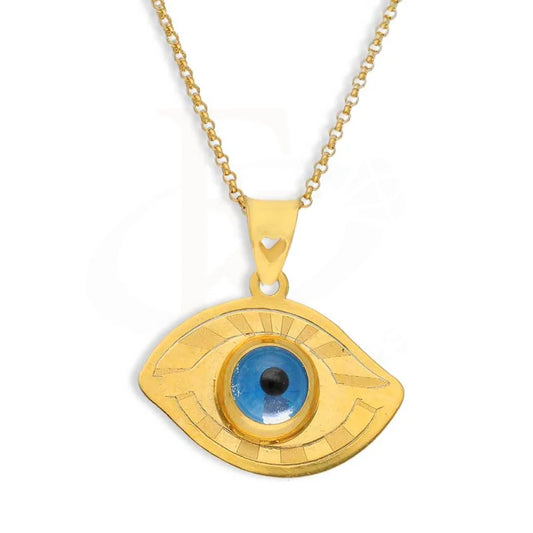 Gold Necklace (Chain With Evil Eye Pendant) 21Kt - Fkjnkl21K2437 Necklaces