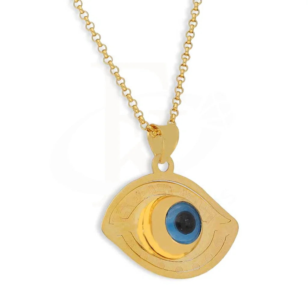 Gold Necklace (Chain With Evil Eye Pendant) 21Kt - Fkjnkl21K2438 Necklaces