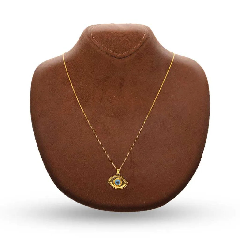 Gold Necklace (Chain With Evil Eye Pendant) 21Kt - Fkjnkl21K2439 Necklaces