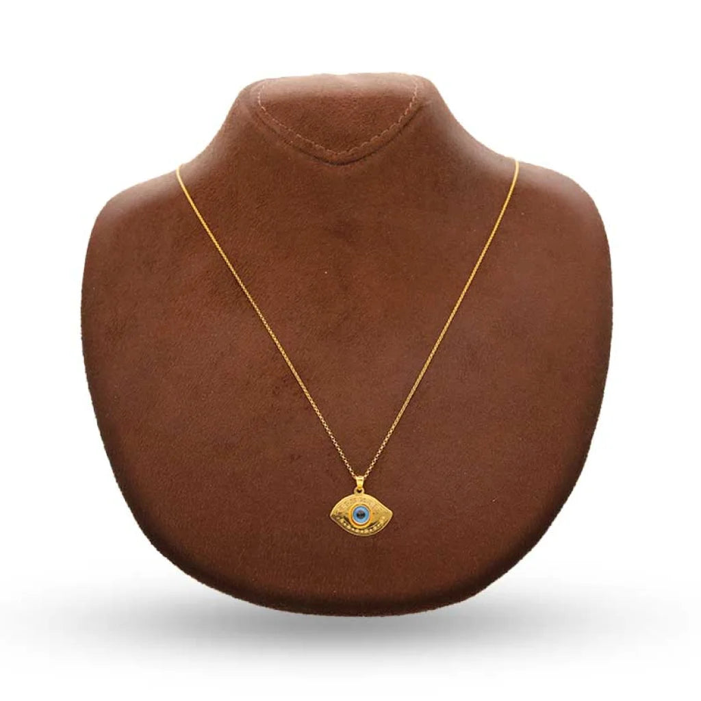 Gold Necklace (Chain With Evil Eye Pendant) 21Kt - Fkjnkl21K2440 Necklaces