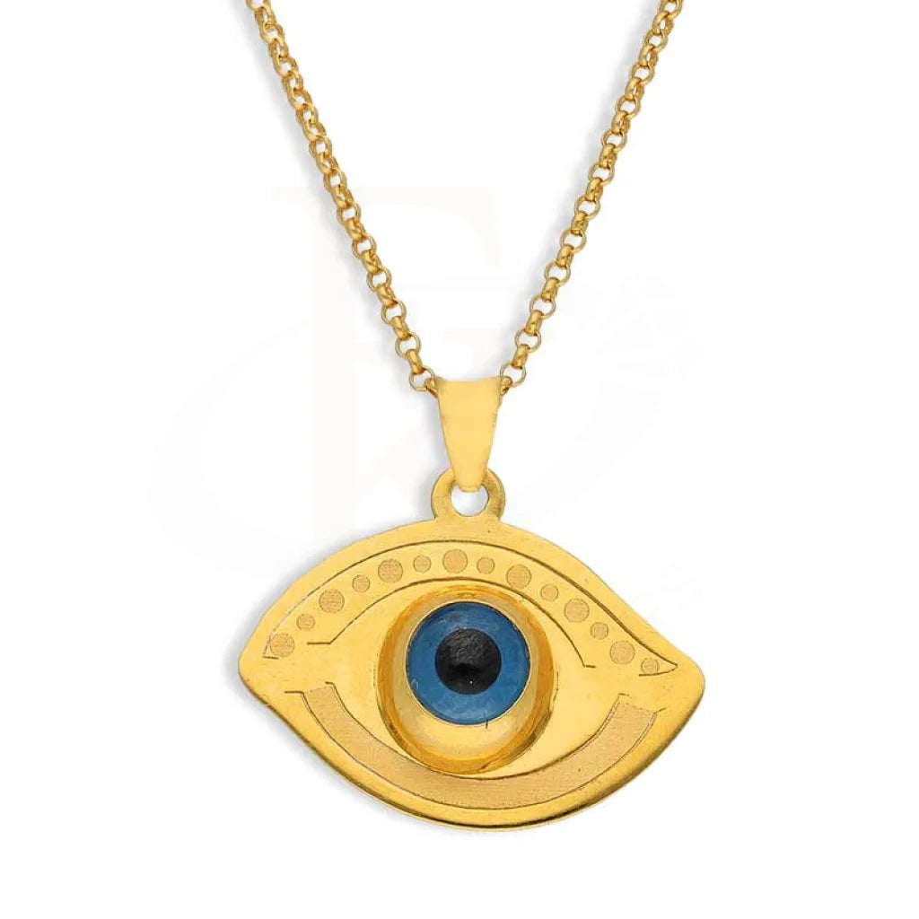 Gold Necklace (Chain With Evil Eye Pendant) 21Kt - Fkjnkl21K2441 Necklaces