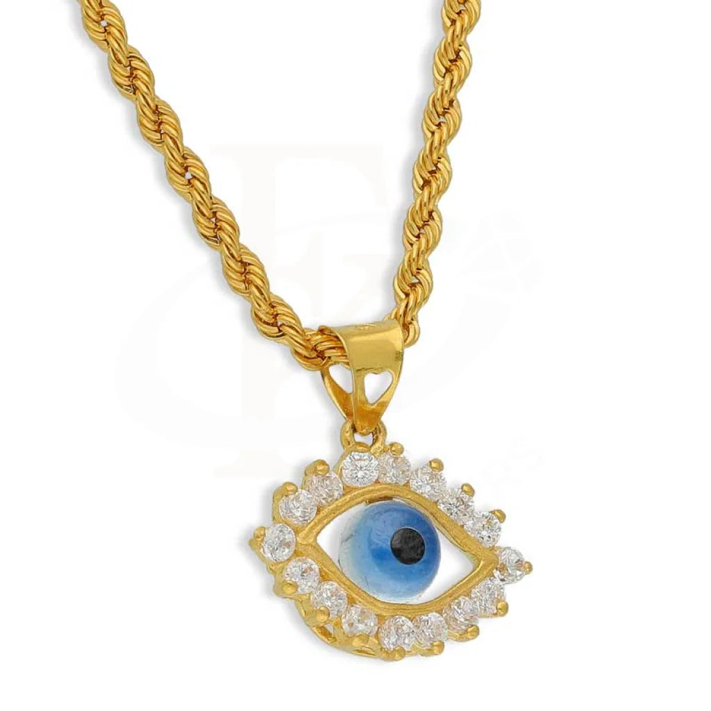 Gold Necklace (Chain With Evil Eye Pendant) 22Kt - Fkjnkl22K2752 Necklaces