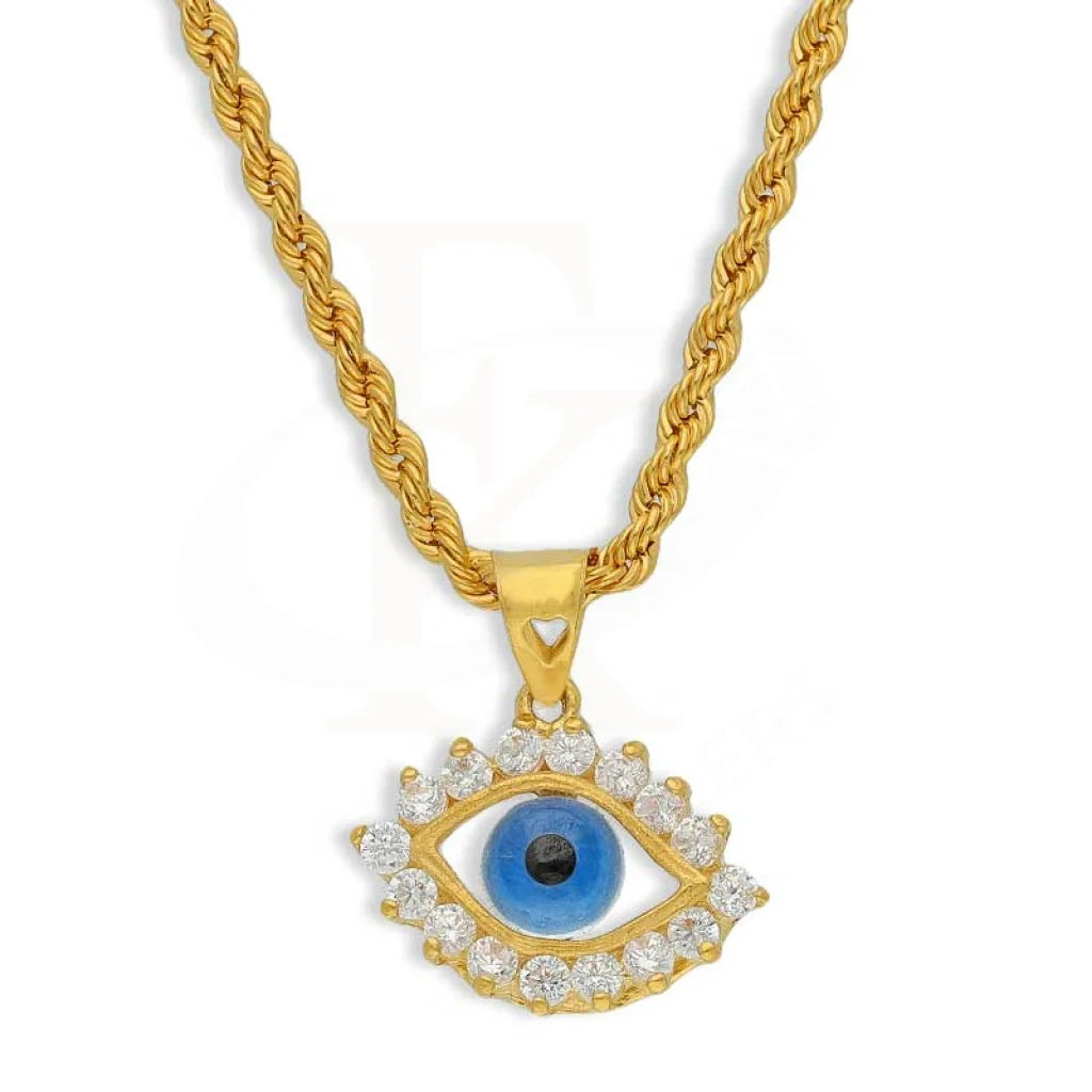 Gold Necklace (Chain With Evil Eye Pendant) 22Kt - Fkjnkl22K2752 Necklaces