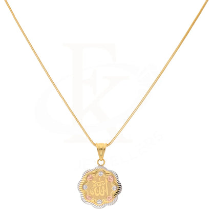 Gold Necklace (Chain With Fashion Allah Name Pendant) 21Kt - Fkjnkl21Km8536 Necklaces