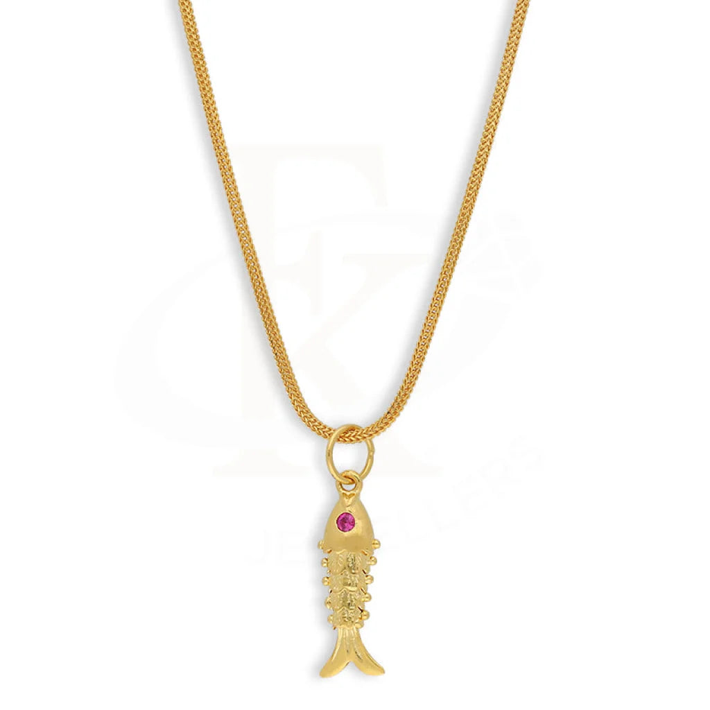 Gold Necklace (Chain With Fish Pendant) 22Kt - Fkjnkl22K5617 Necklaces