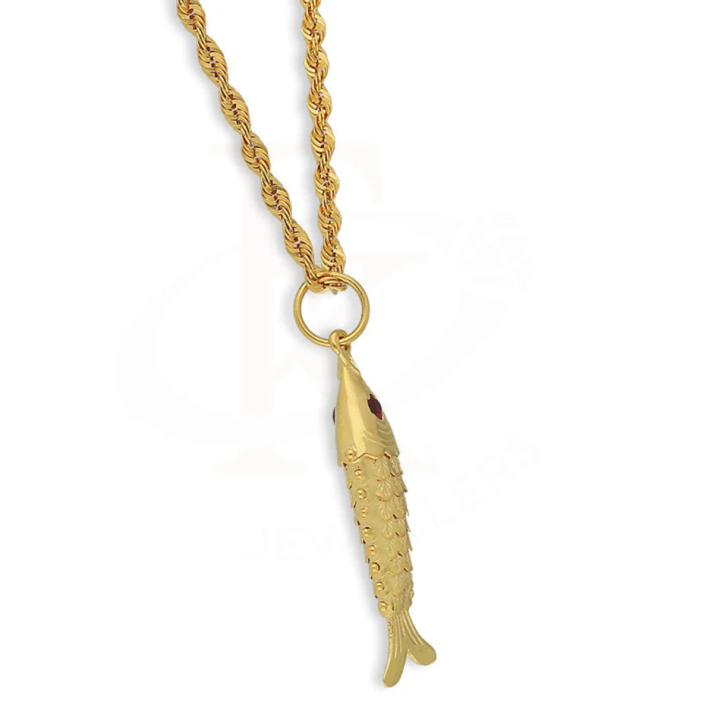 Gold Necklace (Chain With Fish Pendant) 22Kt - Fkjnkl22K5621 Necklaces