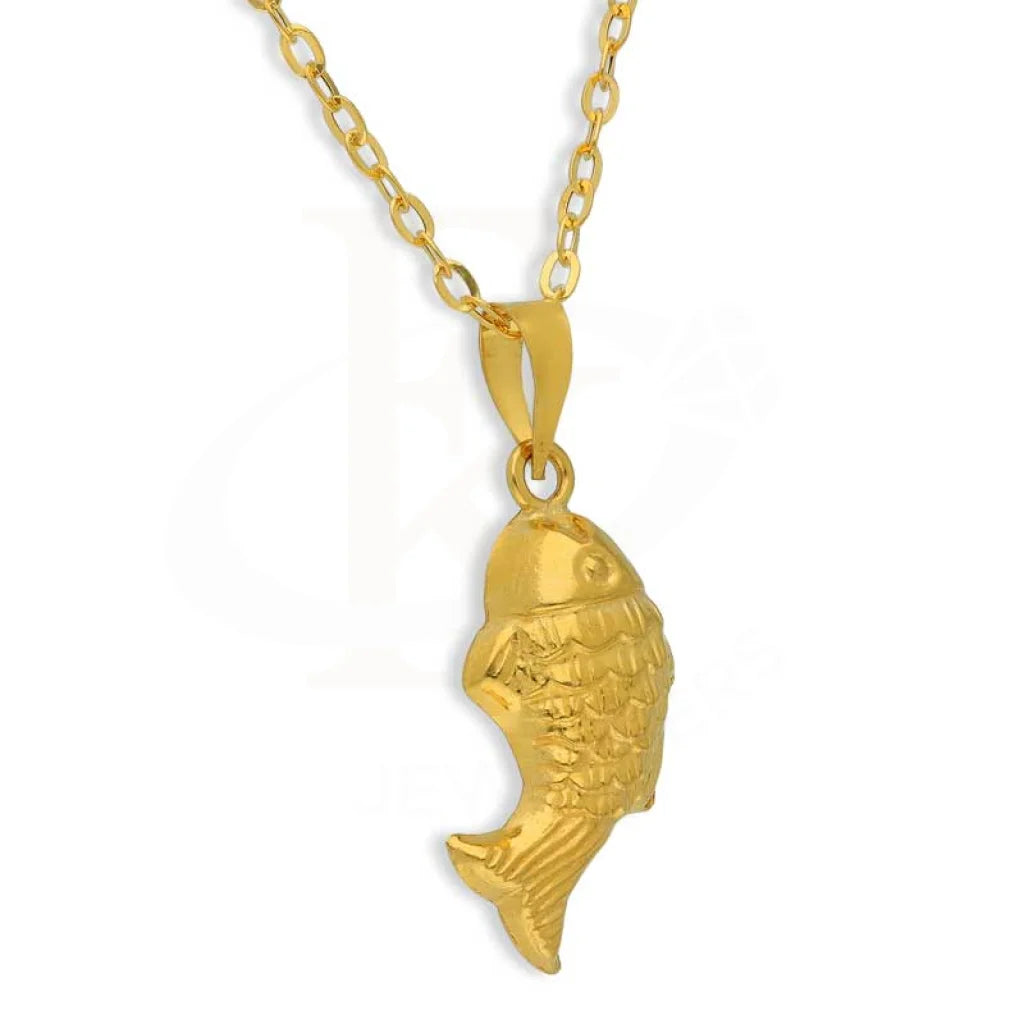 Gold Necklace (Chain With Fish Shaped Pendant) 18Kt - Fkjnkl18K2871 Necklaces