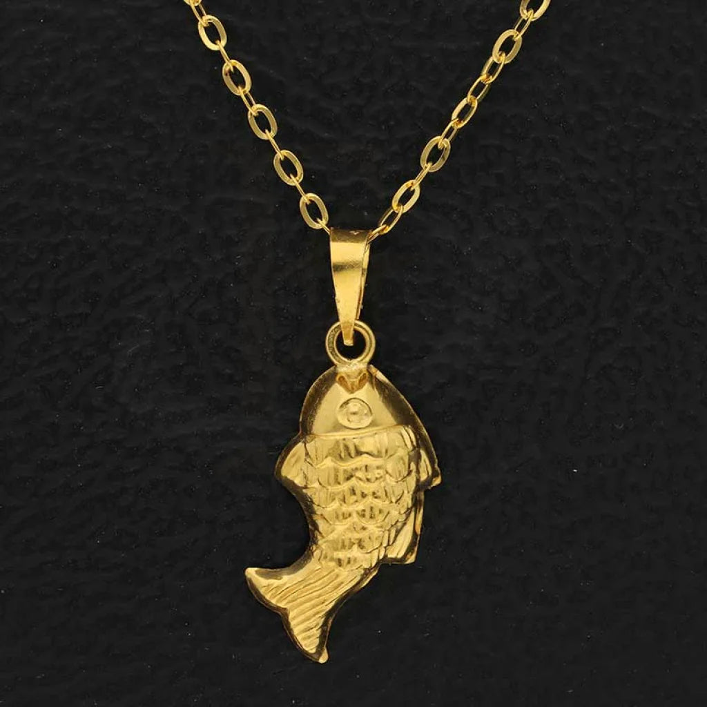 Gold Necklace (Chain With Fish Shaped Pendant) 18Kt - Fkjnkl18K2871 Necklaces