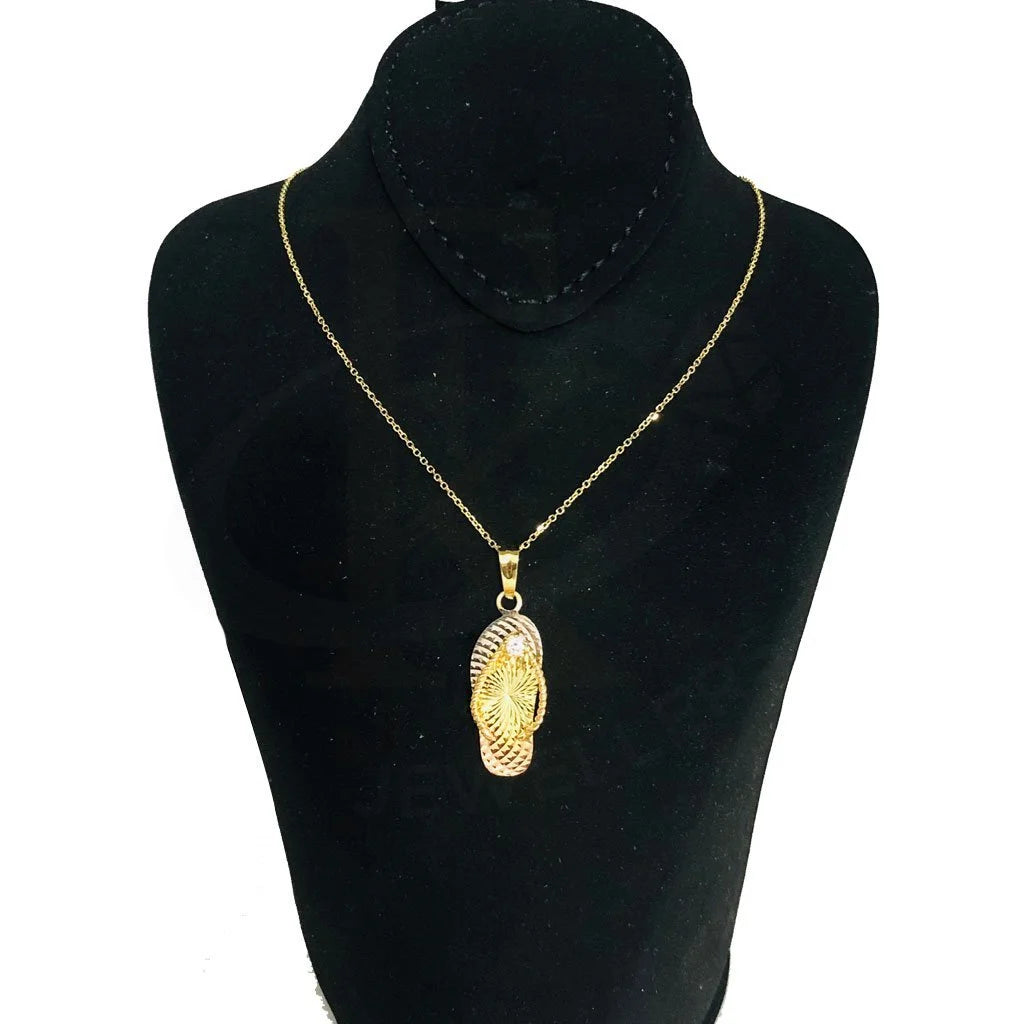 Gold Necklace (Chain With Flip-Flop Pendant) 18Kt - Fkjnkl1822 Necklaces