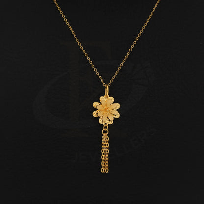 Gold Necklace (Chain With Floral Style Pendant) 21Kt - Fkjnkl21Km8431 Necklaces