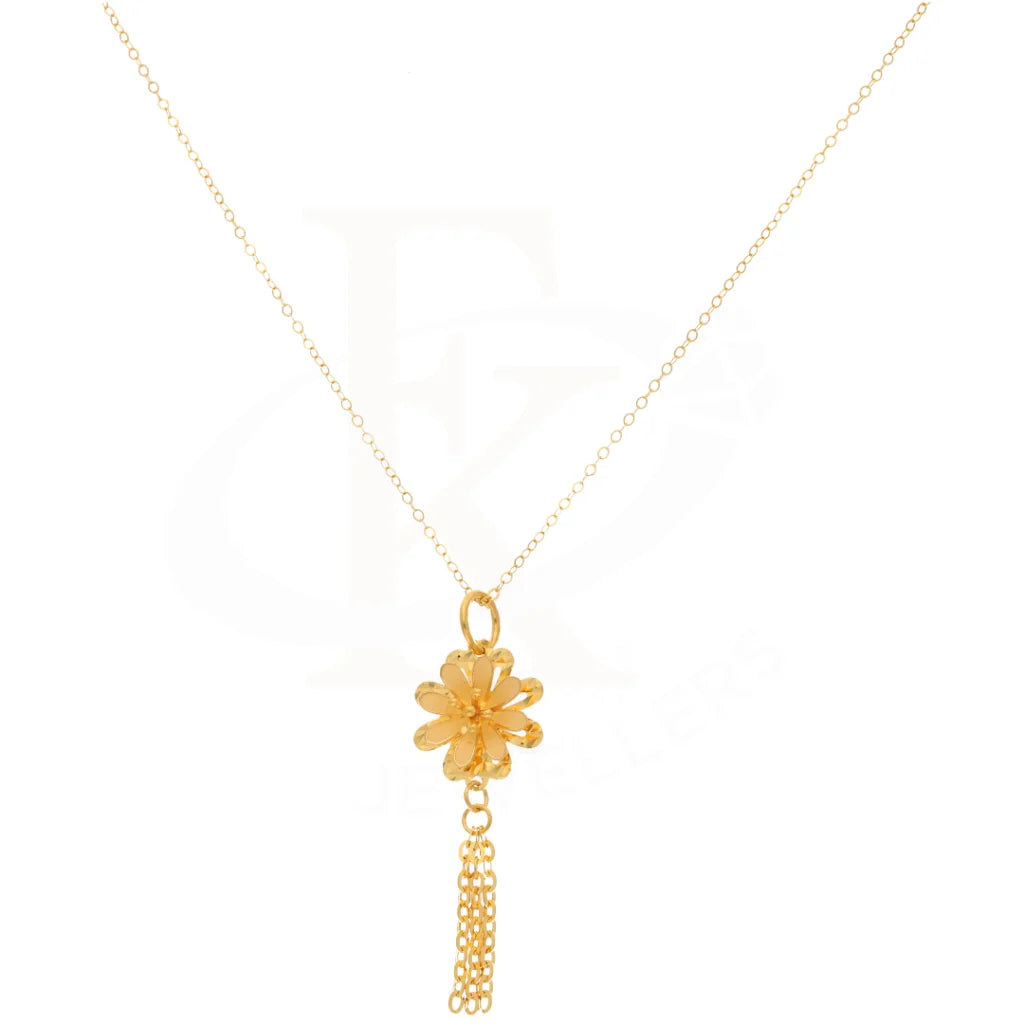 Gold Necklace (Chain With Floral Style Pendant) 21Kt - Fkjnkl21Km8431 Necklaces