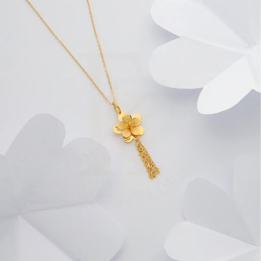 Gold Necklace (Chain With Floral Style Pendant) 21Kt - Fkjnkl21Km8433 Necklaces