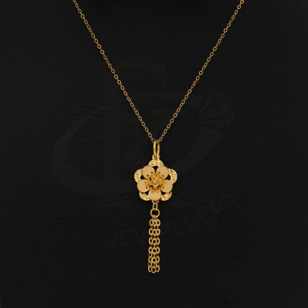 Gold Necklace (Chain With Floral Style Pendant) 21Kt - Fkjnkl21Km8435 Necklaces