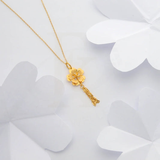 Gold Necklace (Chain With Floral Style Pendant) 21Kt - Fkjnkl21Km8437 Necklaces