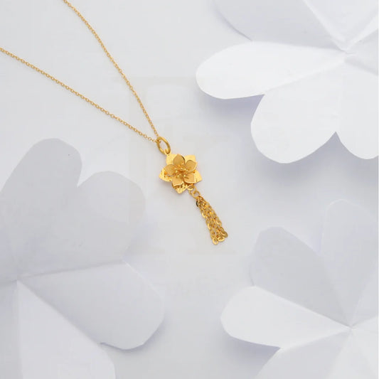 Gold Necklace (Chain With Floral Style Pendant) 21Kt - Fkjnkl21Km8438 Necklaces