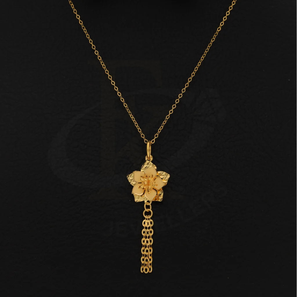 Gold Necklace (Chain With Floral Style Pendant) 21Kt - Fkjnkl21Km8438 Necklaces