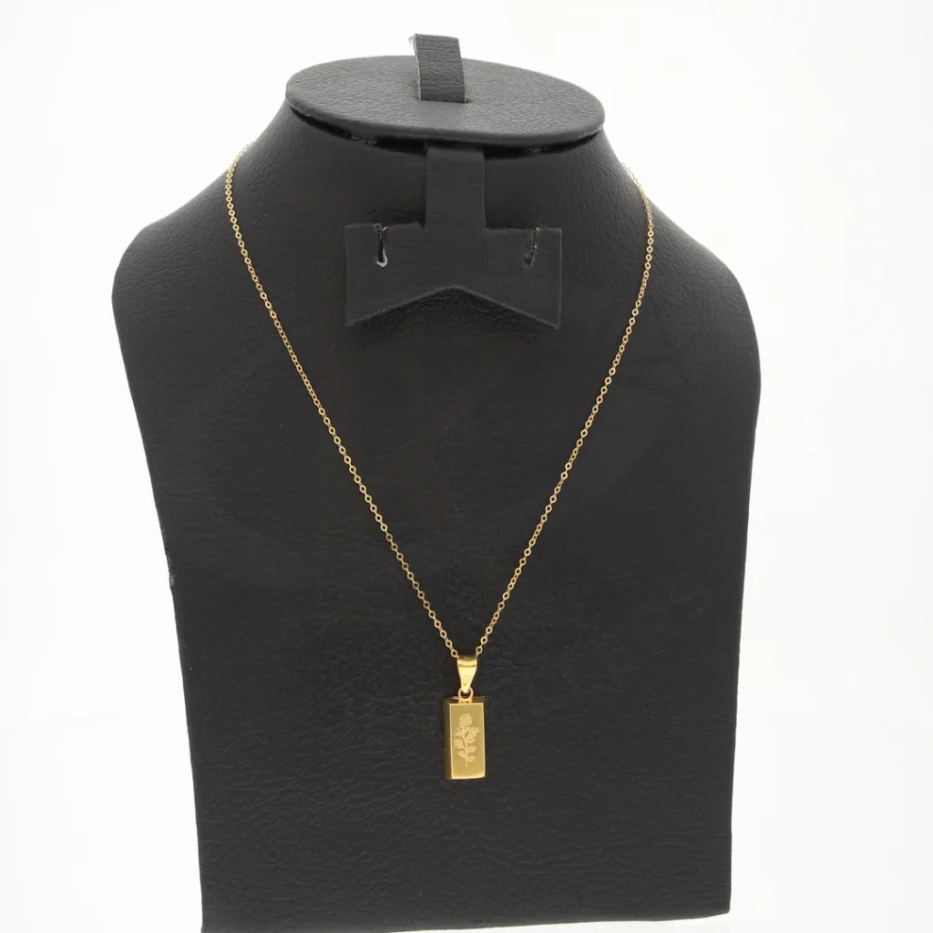 Gold Necklace (Chain With Flower Bar Pendant) 21Kt - Fkjnkl21Km8036 Necklaces