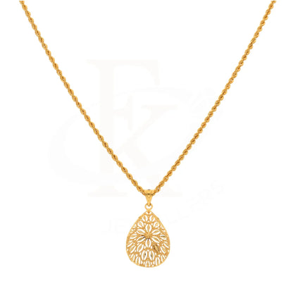 Gold Necklace (Chain With Flower Drop Pendant) 21Kt - Fkjnkl21Km8383 Necklaces