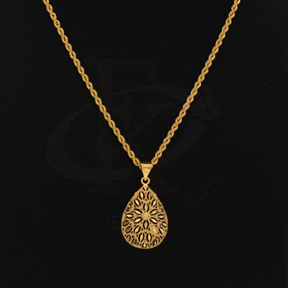 Gold Necklace (Chain With Flower Drop Pendant) 21Kt - Fkjnkl21Km8383 Necklaces