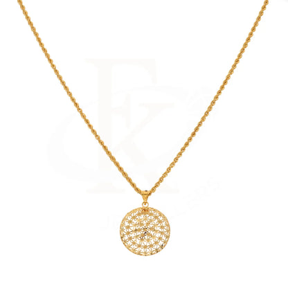 Gold Necklace (Chain With Flower Pendant) 21Kt - Fkjnkl21Km8373 Necklaces