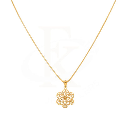 Gold Necklace (Chain With Flower Pendant) 21Kt - Fkjnkl21Km8388 Necklaces