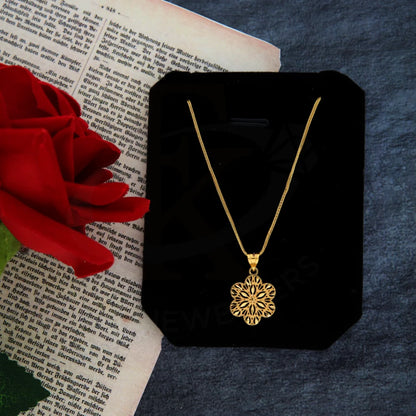 Gold Necklace (Chain With Flower Pendant) 21Kt - Fkjnkl21Km8388 Necklaces