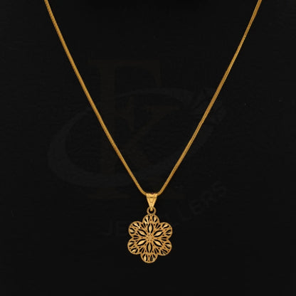 Gold Necklace (Chain With Flower Pendant) 21Kt - Fkjnkl21Km8388 Necklaces