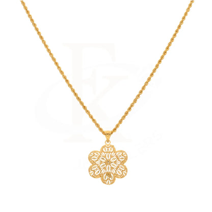 Gold Necklace (Chain With Flower Pendant) 21Kt - Fkjnkl21Km8391 Necklaces