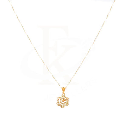 Gold Necklace (Chain With Flower Pendant) 21Kt - Fkjnkl21Km8394 Necklaces