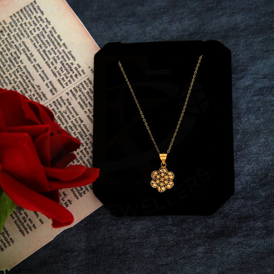 Gold Necklace (Chain With Flower Pendant) 21Kt - Fkjnkl21Km8394 Necklaces