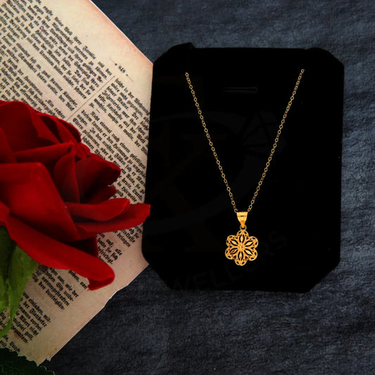 Gold Necklace (Chain With Flower Pendant) 21Kt - Fkjnkl21Km8399 Necklaces