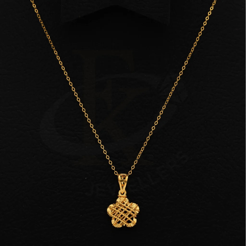 Gold Necklace (Chain With Flower Pendant) 21Kt - Fkjnkl21Km8667 Necklaces