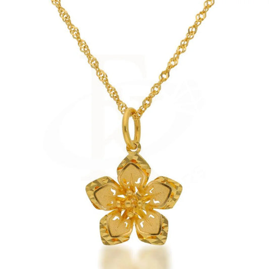 Gold Necklace (Chain With Flower Pendant) 22Kt - Fkjnkl22K2064 Necklaces