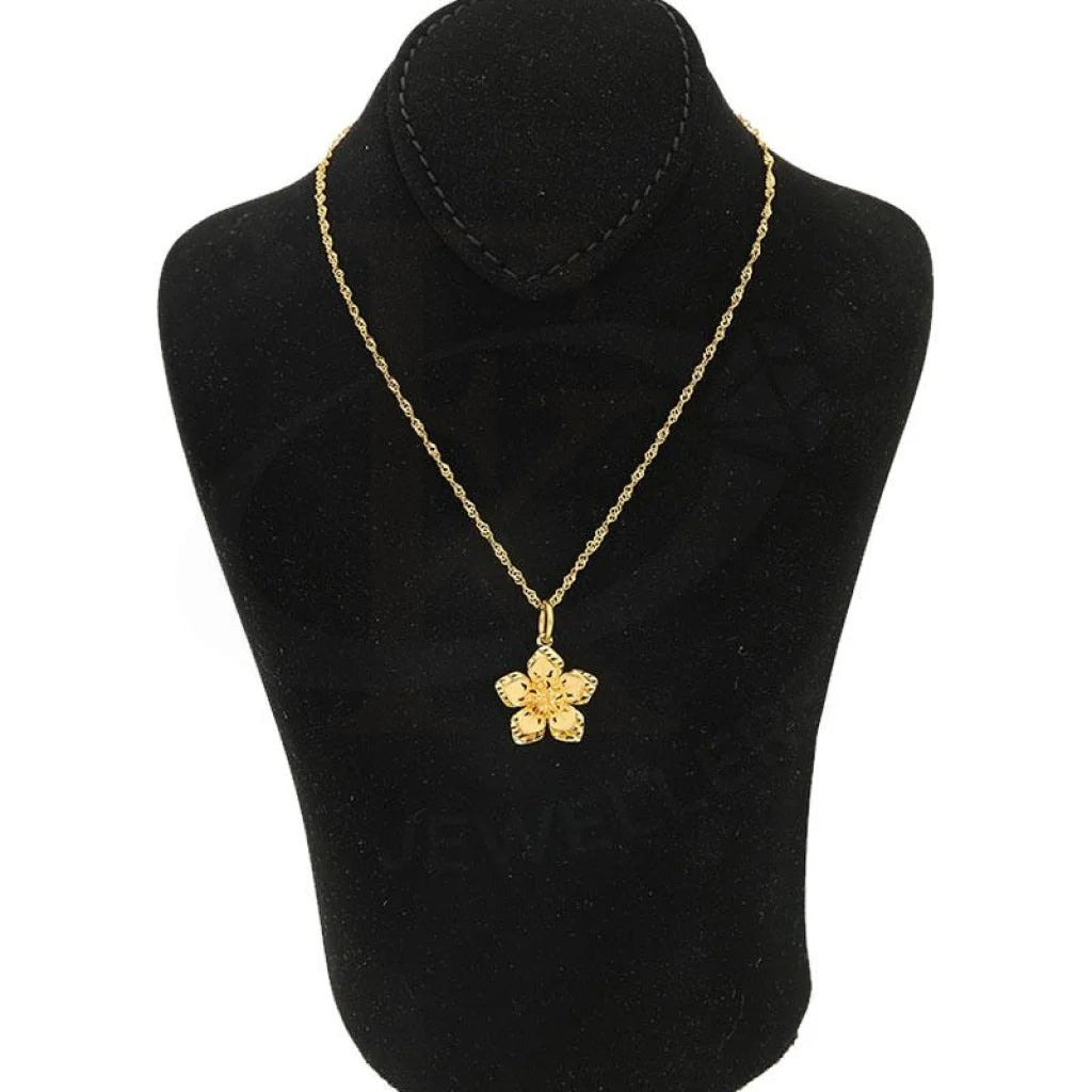 Gold Necklace (Chain With Flower Pendant) 22Kt - Fkjnkl22K2064 Necklaces