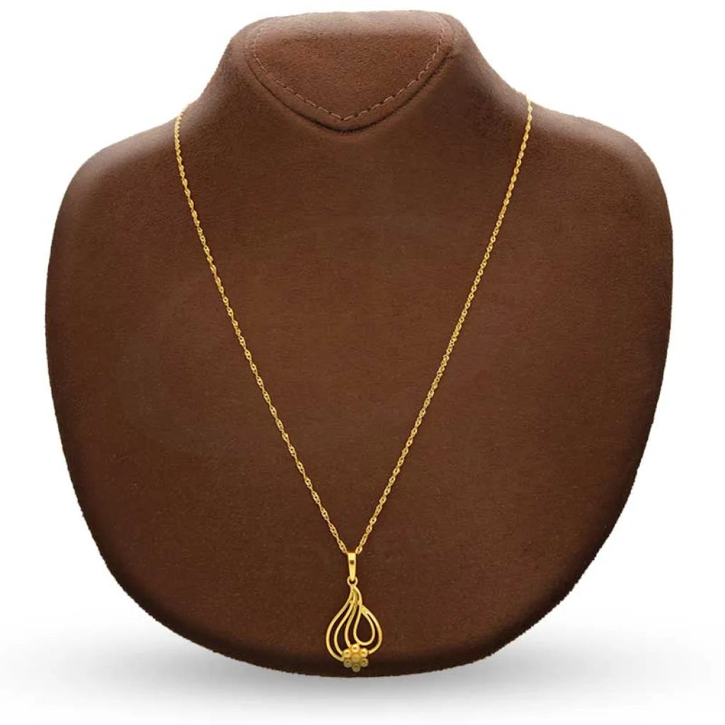 Gold Necklace (Chain With Flower Pendant) 22Kt - Fkjnkl22K2796 Necklaces