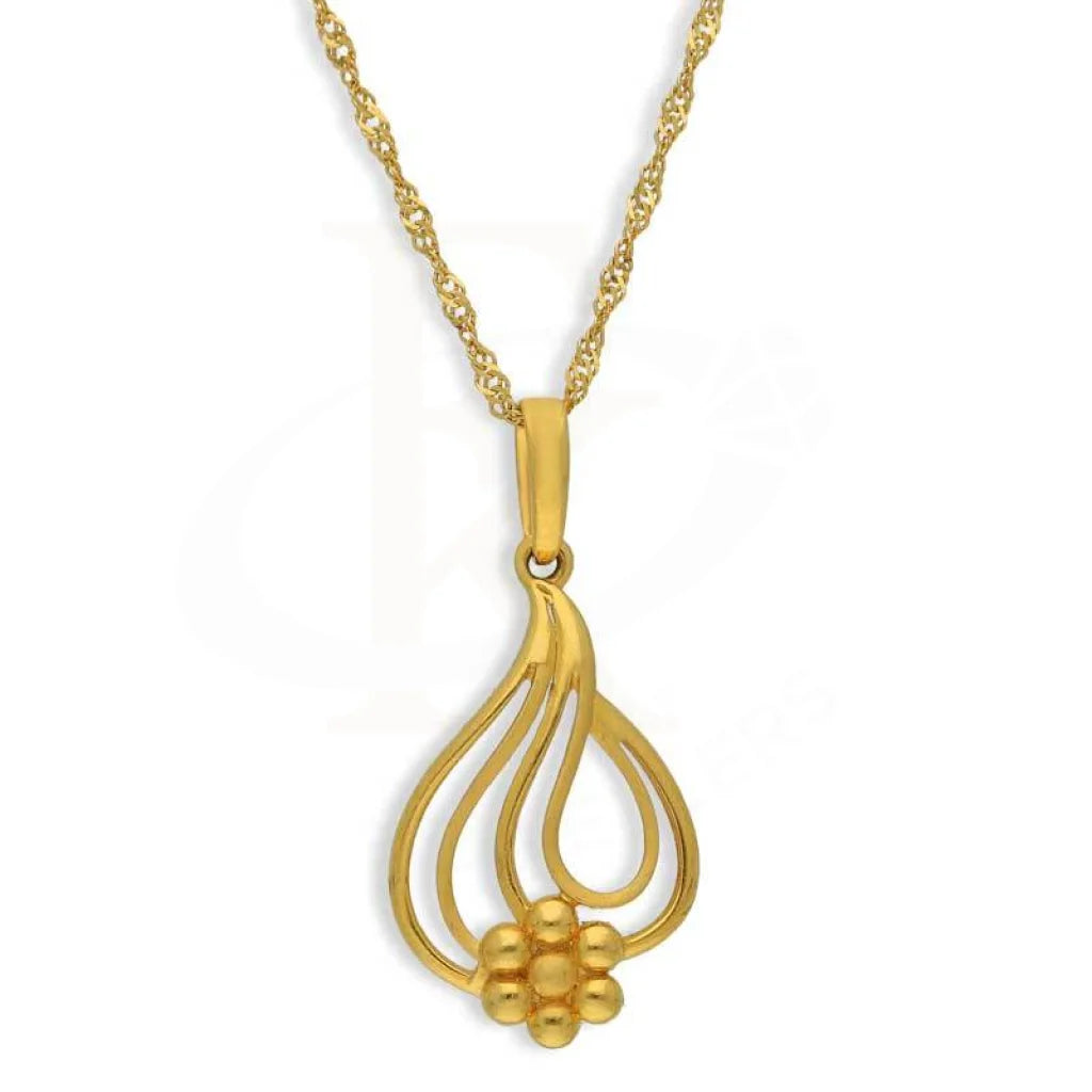 Gold Necklace (Chain With Flower Pendant) 22Kt - Fkjnkl22K2796 Necklaces