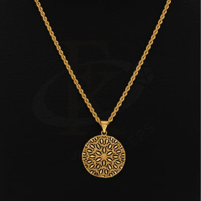 Gold Necklace (Chain With Flower Round Pendant) 21Kt - Fkjnkl21Km8382 Necklaces