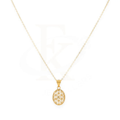 Gold Necklace (Chain With Flower Shaped Hollow Pendant) 21Kt - Fkjnkl21Km7948 Necklaces